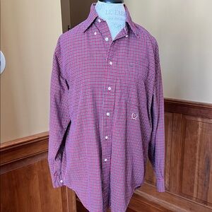 Tommy Hilfiger Men’s Red Checkered Button Shirt small grunge streetwear